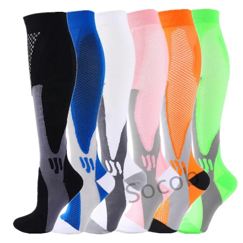3/6/7Calf Compression Socks Men Medical Varicose Veins Diabetes Edema Sports Socks Running Football Basketball Riding Knee Socks