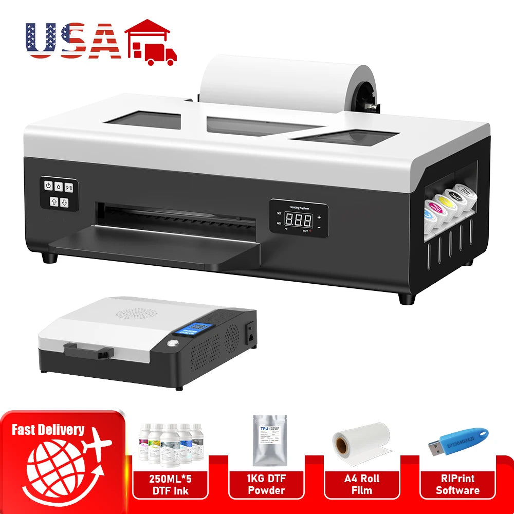 US EU Stock DTF Printer A3 A4 For Epson XP600 L805 DTF Printer uv dtf printer A3 Directly To Film t shirt Printing Machine