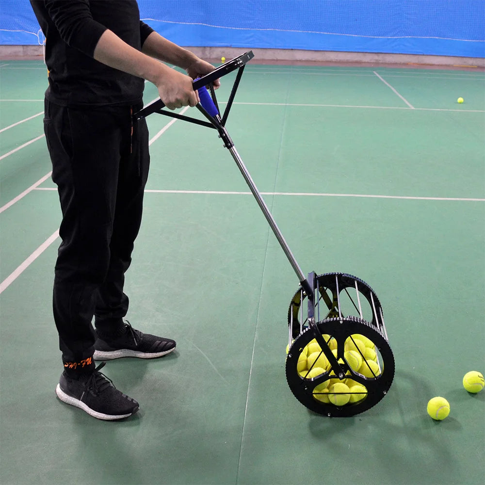 2 in 1 Tennis Ball Picker Tennis Ball Picker Saver Grabber Black Automatic Tennis Ball Pick Up Hopper