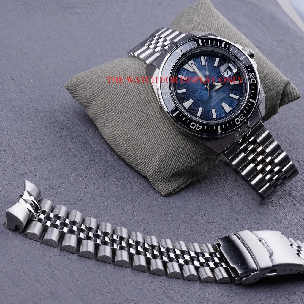 US Stock TAX FREE for Seiko Samurai SRPF79 SRPE33 SRPE35 22mm WatchBand Steel Silver Solid Curved End Jubilee Bracelet Strap