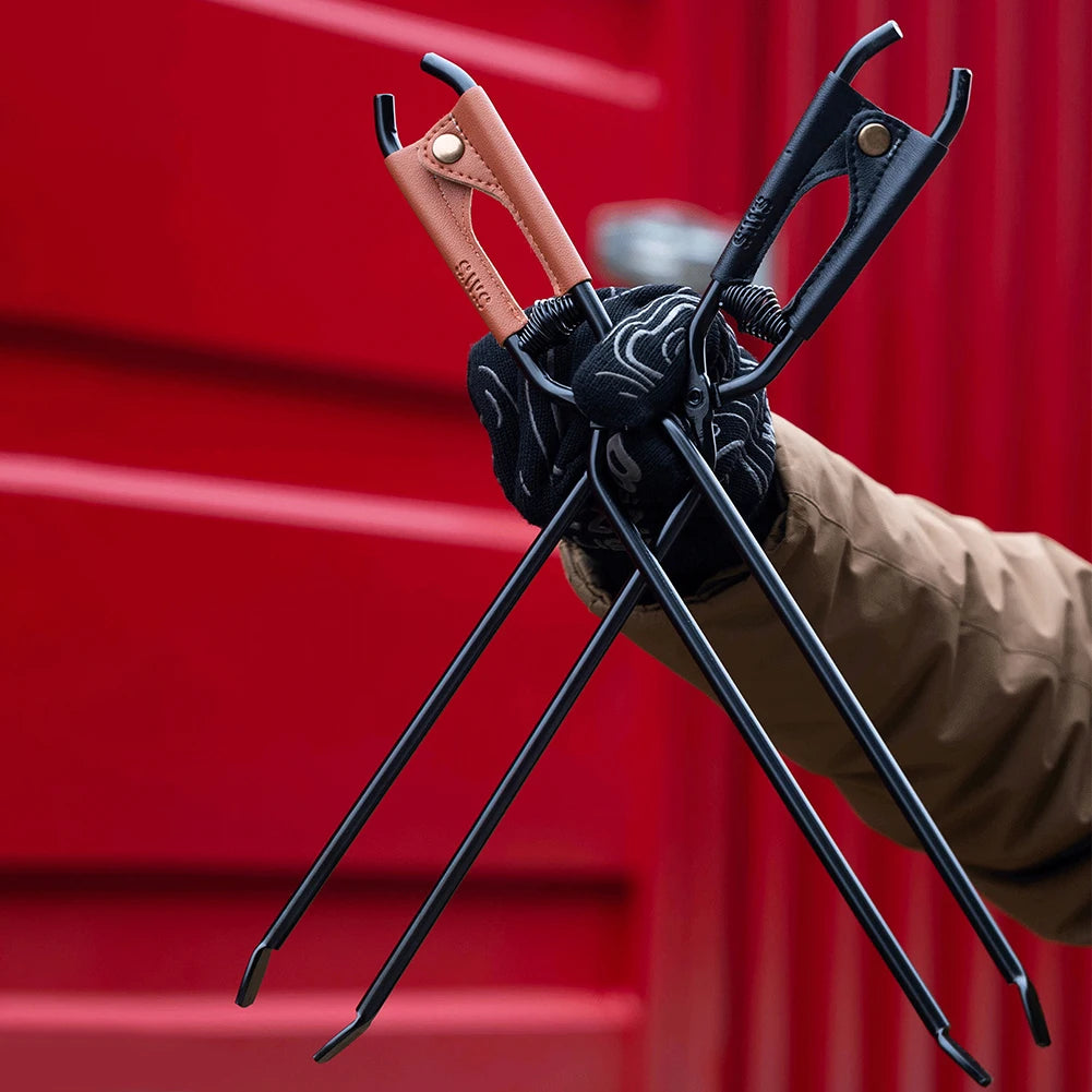 New Outdoor Camping Fire Poker Thickened Anti-scald Carbon Steel Fire Poker Picnic BBQ Lightweight Portable BBQ Tools