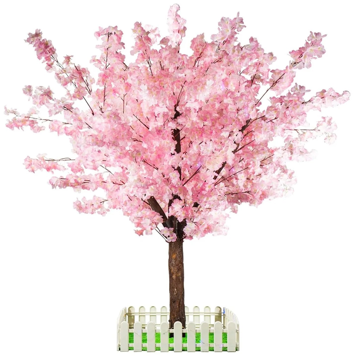 1Pc Artificial Cherry Blossom Tree, Handmade Pink Fake Cherry Blossom Tree Centerpieces for Wedding Party Christmas Garden