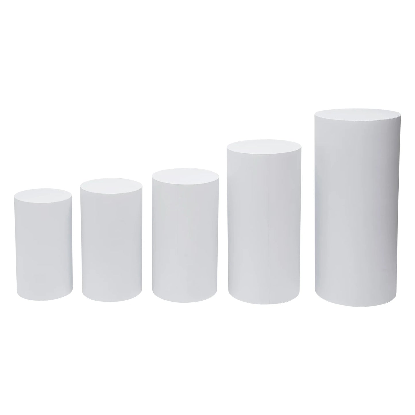 3/5PCS Cylinder Display Stands Iron Wedding Cake Cylinder Flowers Pillars Wedding Backdrop for Party Wedding Decorations White