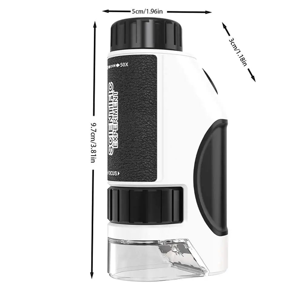 Kids Portable Mini Microscope 50X-300X - Handheld Science Discoveries for Young Explorers