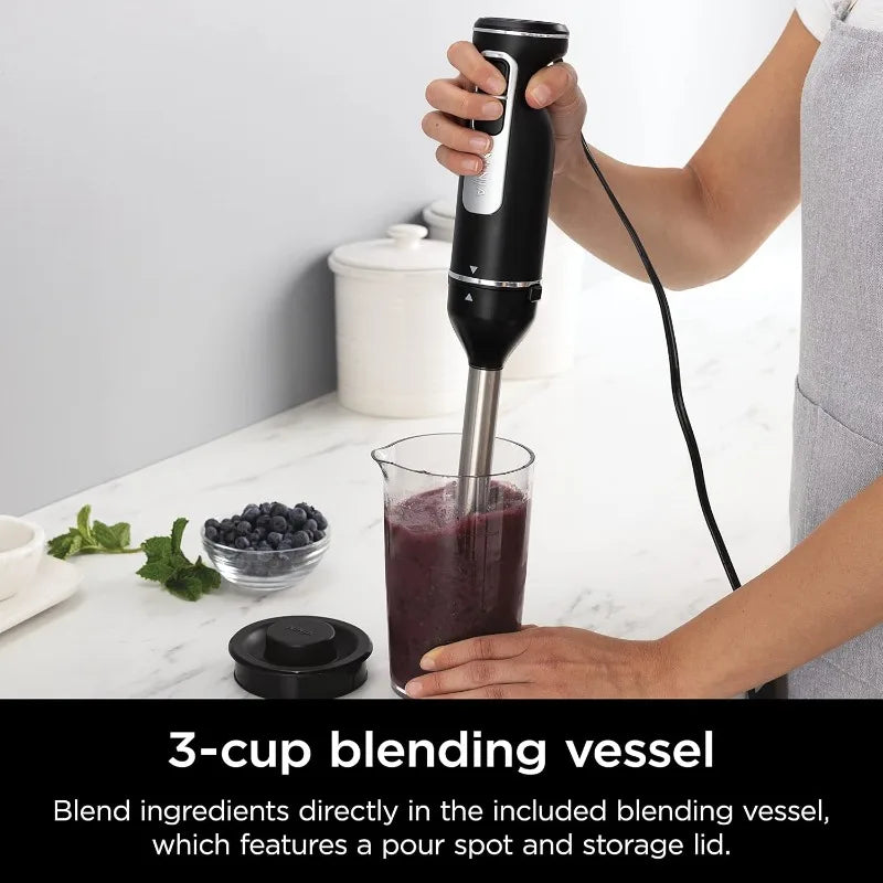 Ninja Hand Mixer, Immersion Blender, Foodi Power Mixer System, Handheld Emulsion Blender & Electric Hand Mixer Combo,Black CI101
