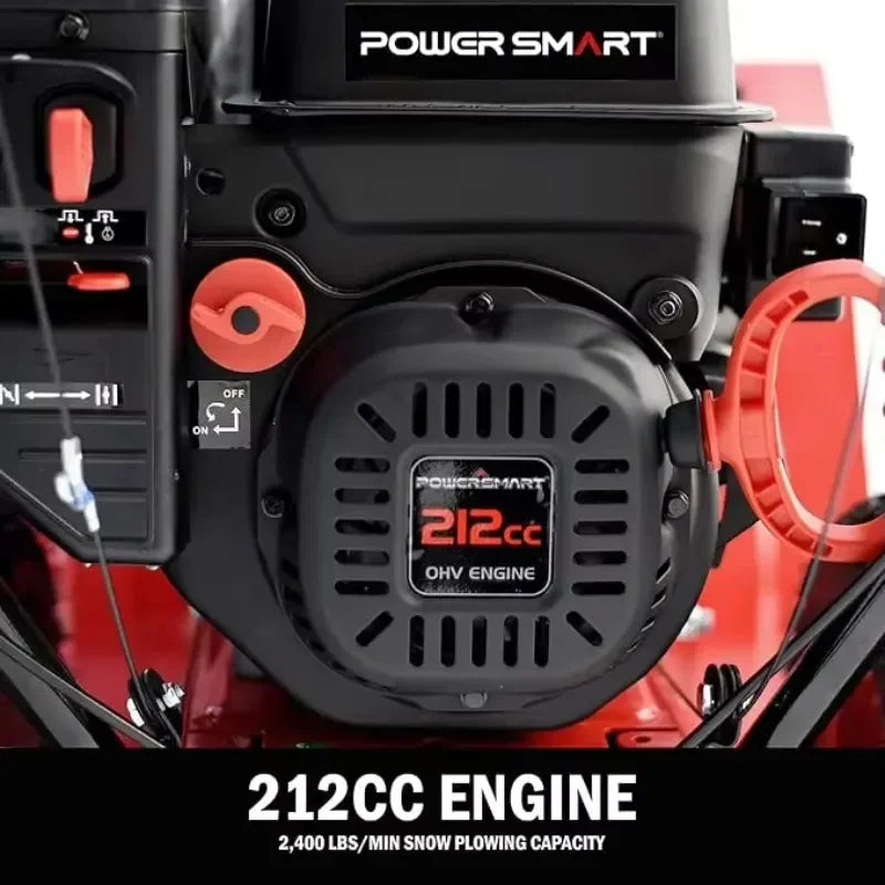 Gas Snow Blower 24-Inch 2-Stage Self-Propelled 212cc Engine Gas Powered with Electric Start, LED Light