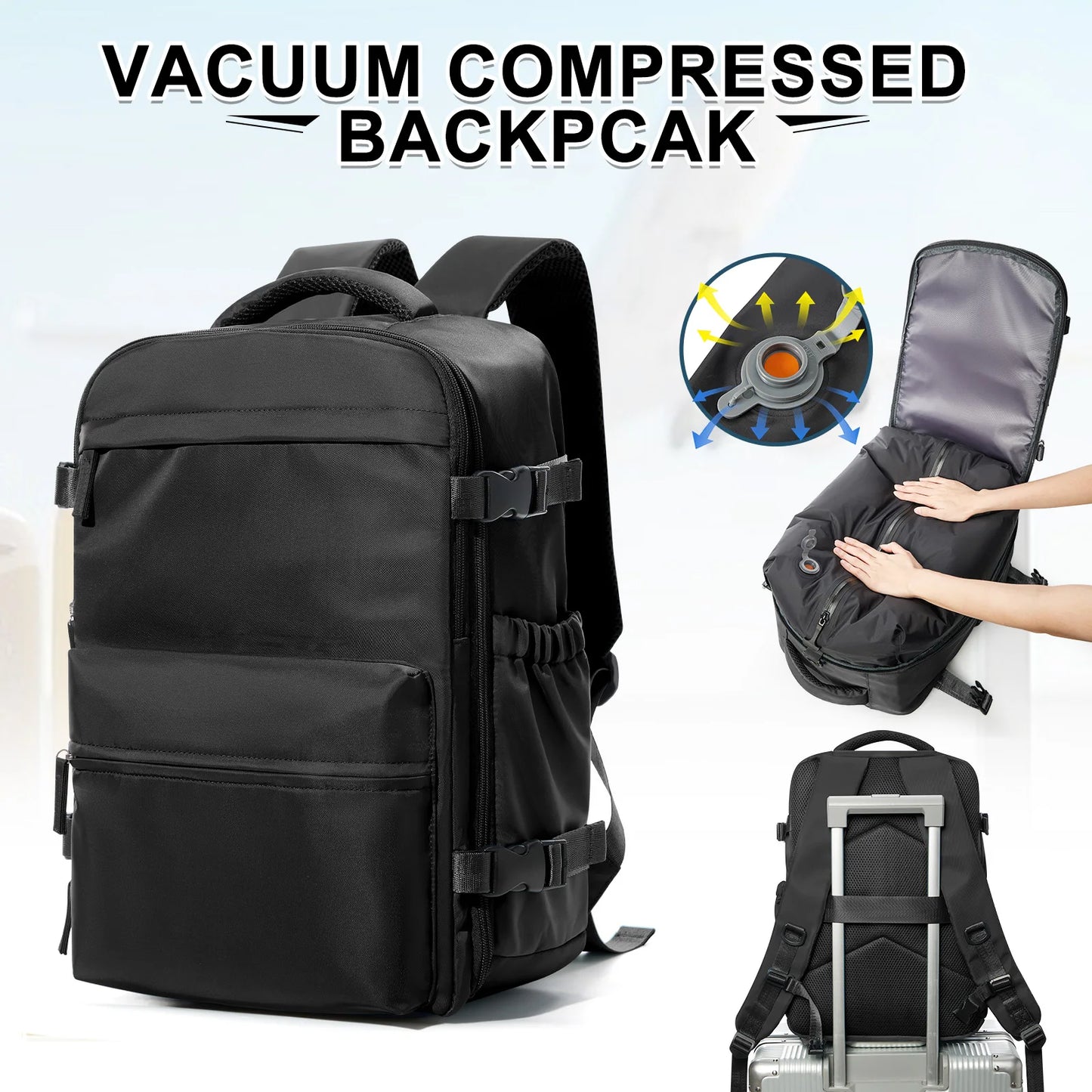 Unisex 15.6 Inch Laptop College Backpack Vacuum Travel