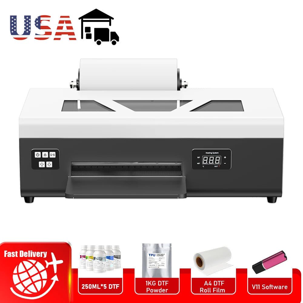 US EU Stock DTF Printer A3 A4 For Epson XP600 L805 DTF Printer uv dtf printer A3 Directly To Film t shirt Printing Machine