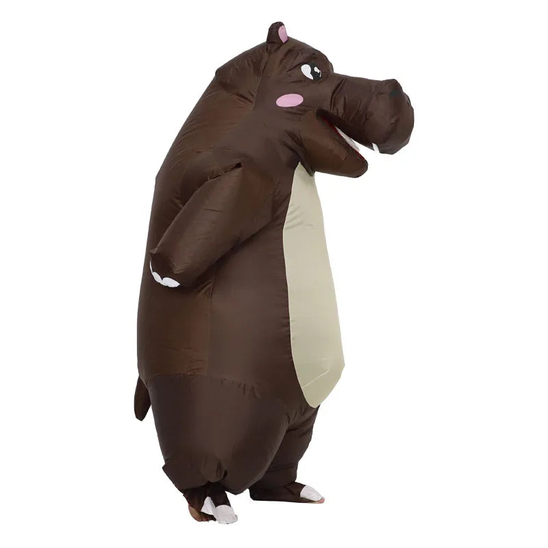 Hippopotamus Inflatable Clothing Animal Adult Character Cosplay Mascot Outdoor Party Shop Promotion Prop Set