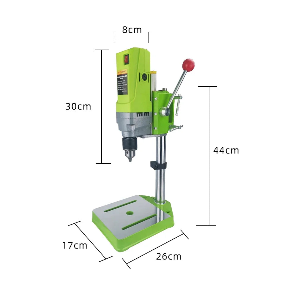Allsome BG-5156E Bench Drill Press,Variable Speed Benchtop Drill Machine,6-Speed,Green 710W