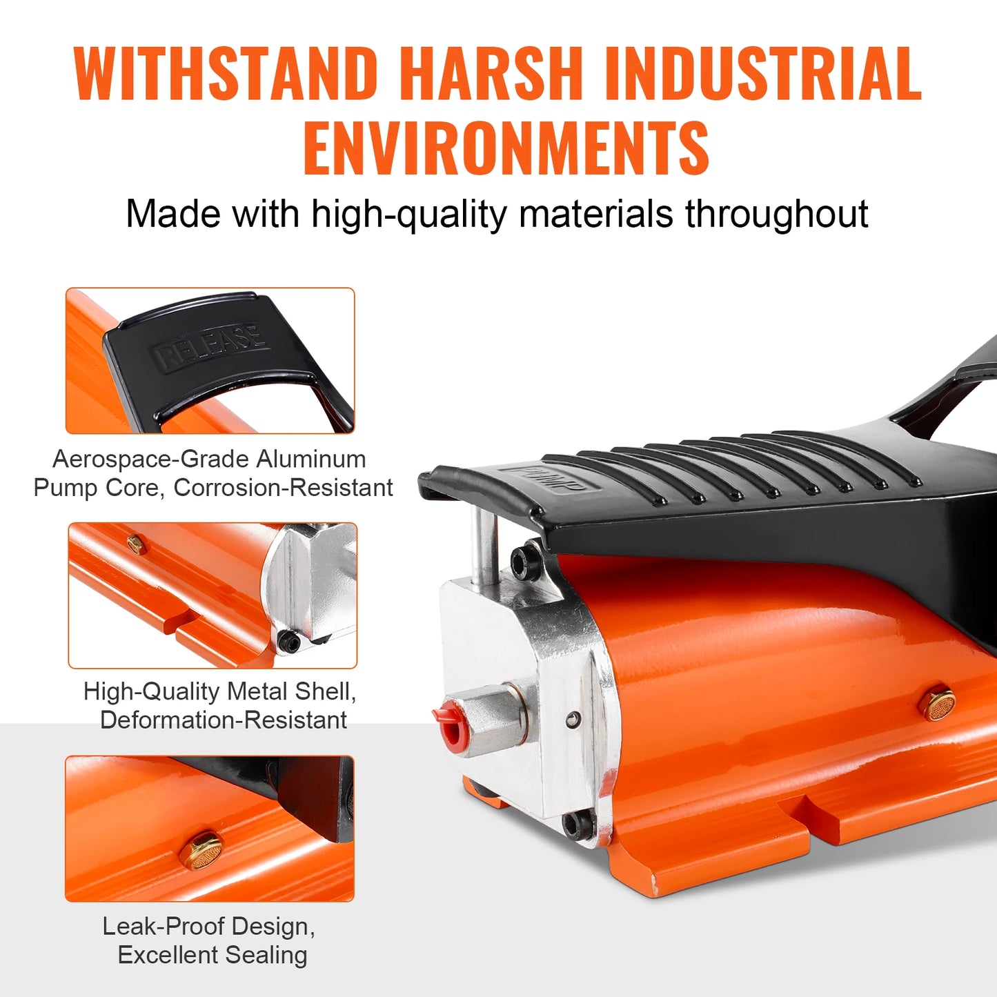 SucceBuy 10,000PSI Air Hydraulic Pump 0.18 Gal Reservoir Metal Shell Air Actuated Treadle Foot Pump for Precision Industrial Use