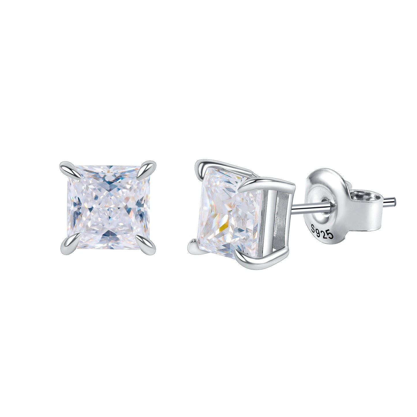 Gems Ballet Moissanite Studs 0.4to3ct D Color 925 Silver