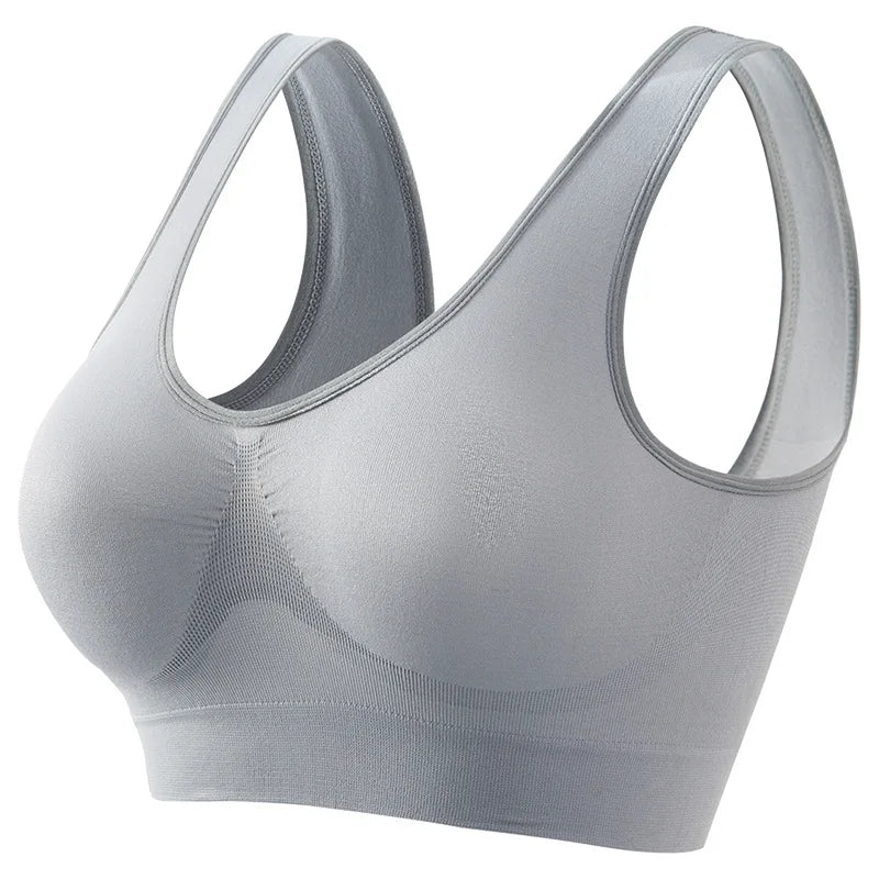 1pcs Women Sports Bra Large Size No Steel Ring Seamless Underwear Removable Chest Pad Runing Sport Yoga Vest Bras