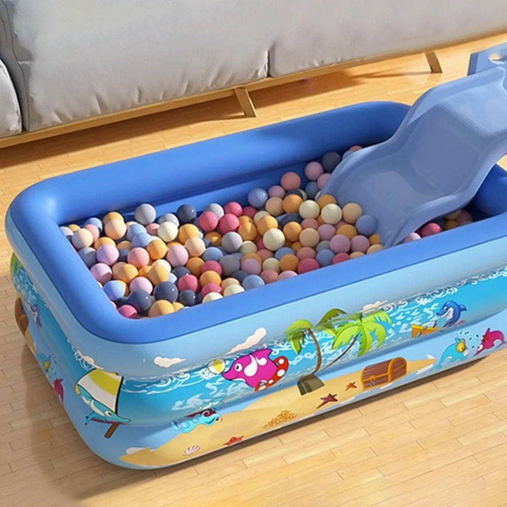 Framed Swimming Pool PVC Baby Bath Bathtub Cartoon Pattern Thickening Swimming Pool for Summer Outdoor Indoor