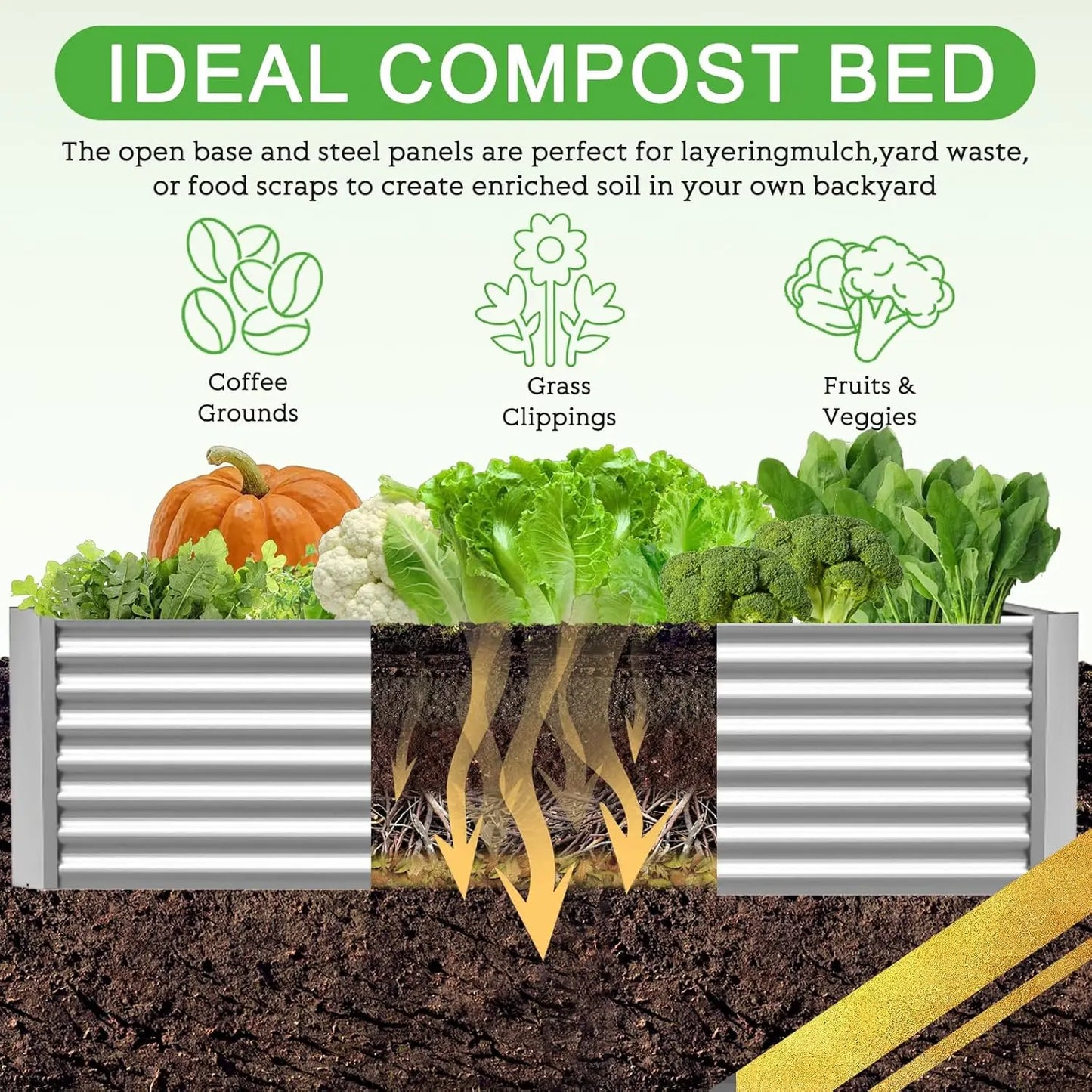3 Pack 6x3FT Galvanized Raised Garden Bed Outdoor,Metal Garden Bed for Vegetables,Steel Raised Beds for Gardening,Above Ground G