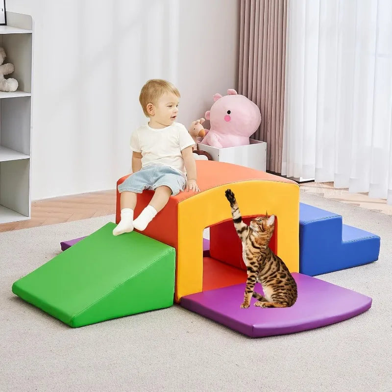 Linor Foam Climbing Blocks for Toddlers, 7/10 Pcs Climbing Toys for Toddlers 1-3 (5pcs) Games for Kids Outdoor Toys