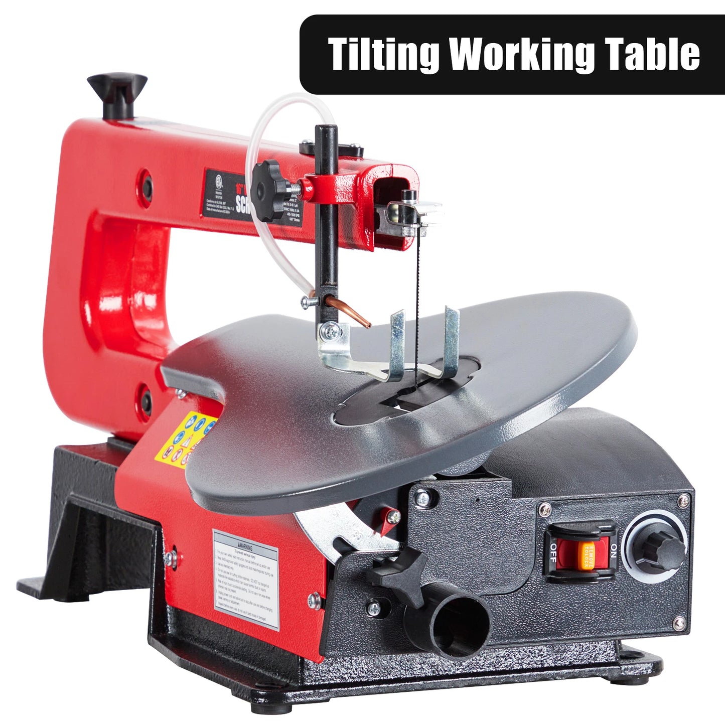 16-Inch Variable Speed Scroll Saw With Extra-Large Adjustable Tilting Work Table for Woodworking