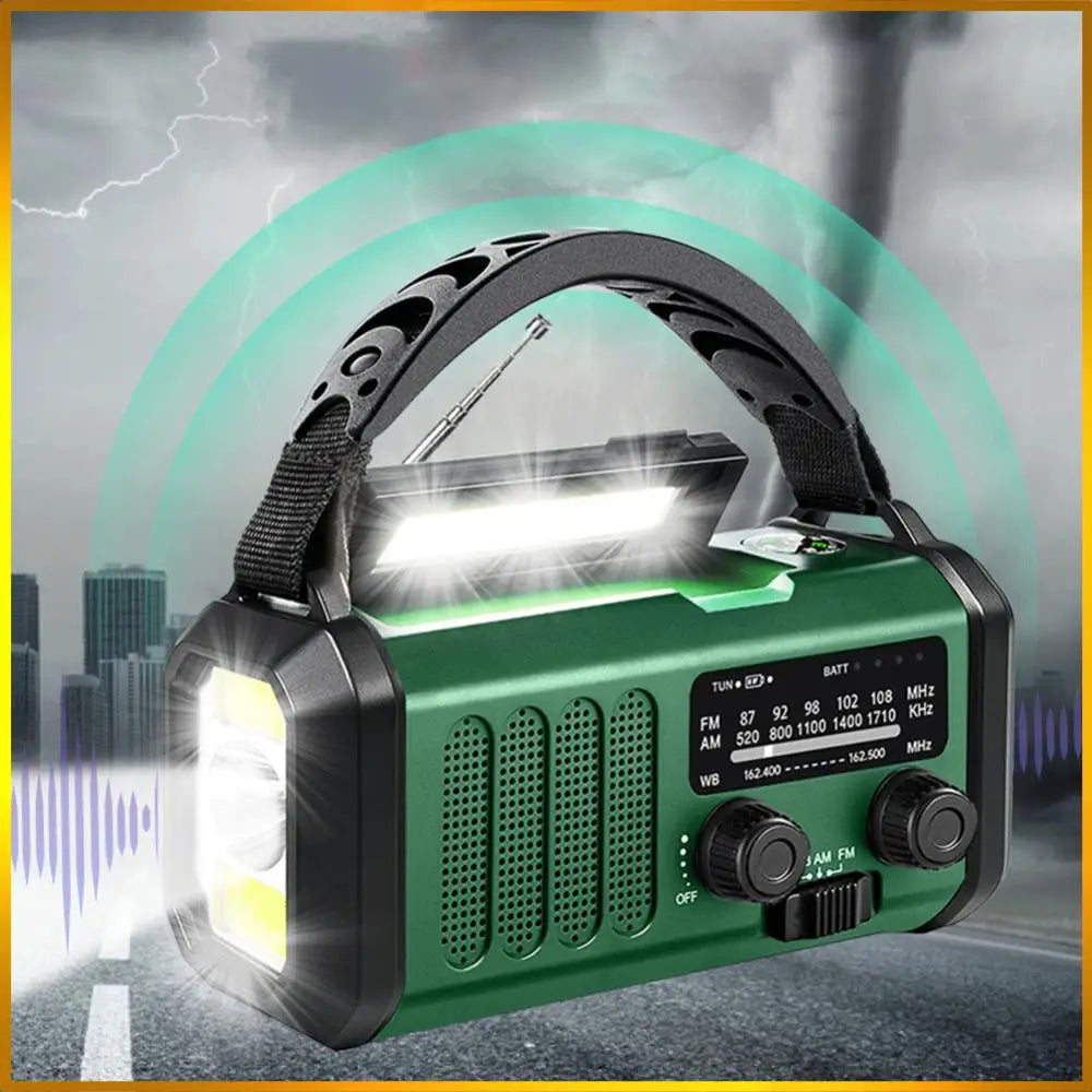 Hand Crank Emergency Radio 20000mAh Portable Weather Radio with Flashlight Reading Lamp SOS Alarm Solar Radio for Emergency/Home