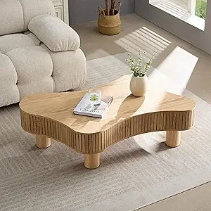 Lift Top Coffee Table with Hidden Storage, Lift Up Coffee Tables with Silent Hydraulic Lift, Cloud Shape Low Center Table Accent