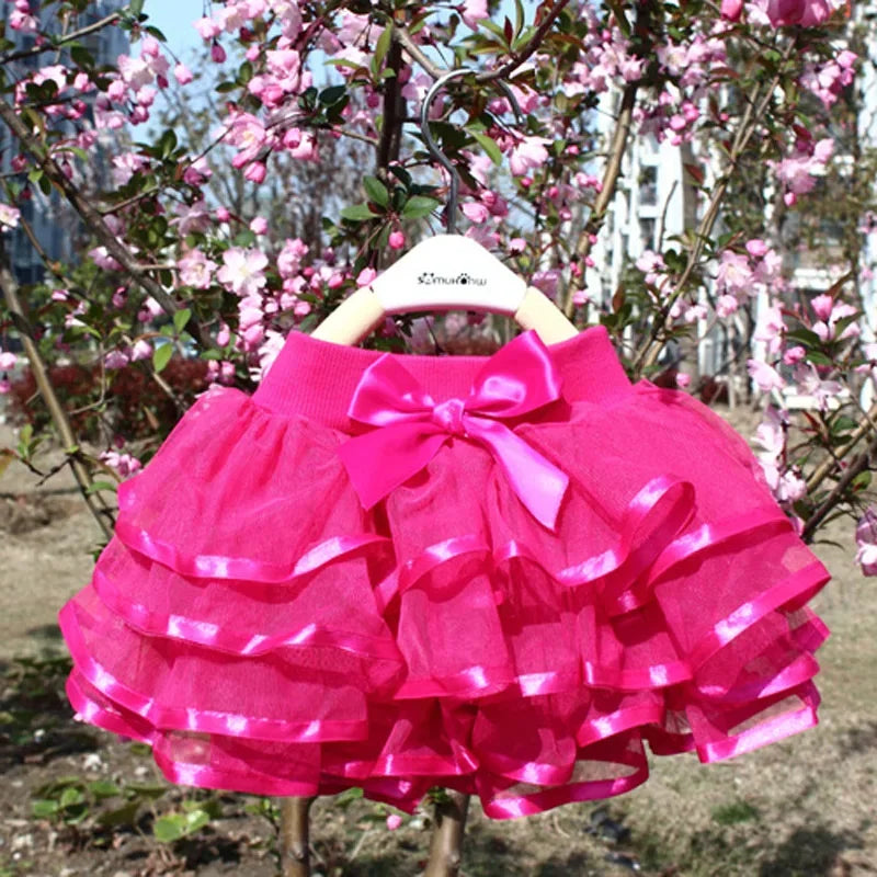 1pcs Four Season Girls Mini Tutu Princess Skirt Baby Girl Ballet Dance Skit Children Clothing Kids Fluffy Colorful Cake Skirts