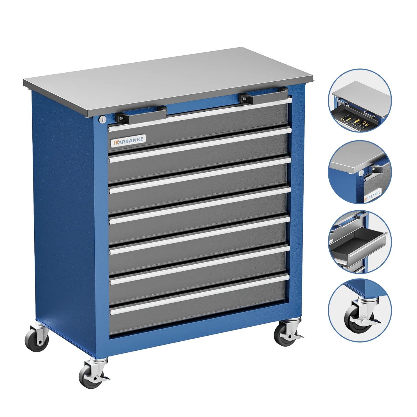Combination Tool Cabinet,3 Different Types of Tool Cabinets with Connecting Buckle:5-Drawer/7-Drawer/Double-Door Tool Cabinet