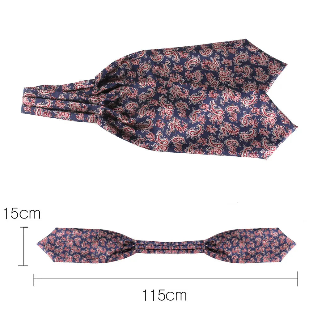 Jacquard Floral Paisley Cashew Tie Wedding Formal Cravat Ascot Scrunch Self British Gentleman Polyester Neck Tie For Men Luxury