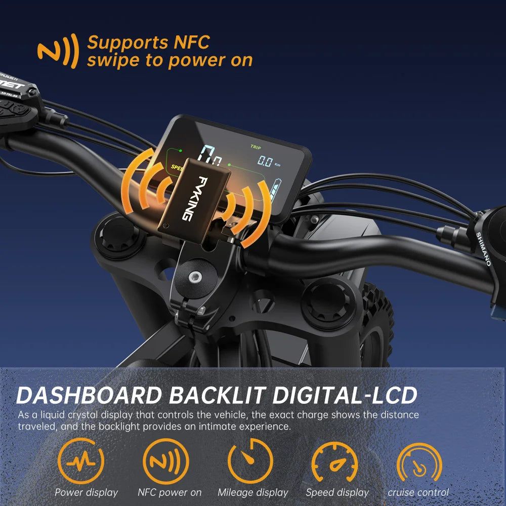 electric bike for Adults, Dual Battery, Peak 2900W 52V, Dual 20Ah, 25inchTires,off-road Mountain E-Bike, Electric Bicycle