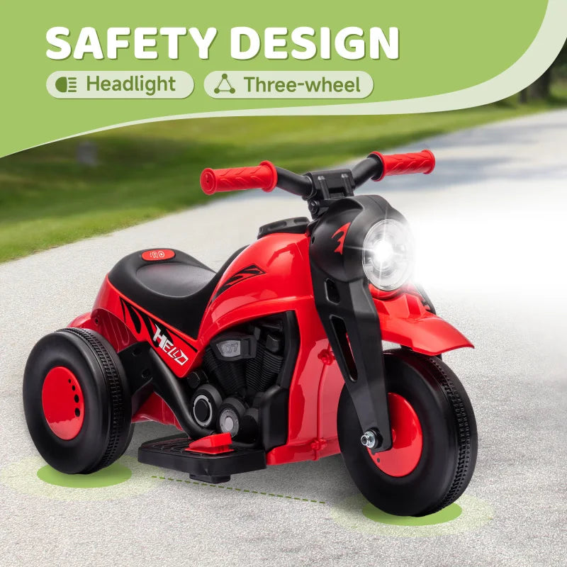 Adult Assembly Assembly required Design Electric Kids Motorcycle Music Ride Safe Qaba Ride on Bubble Car, 6V Kids Motorcycle, 3