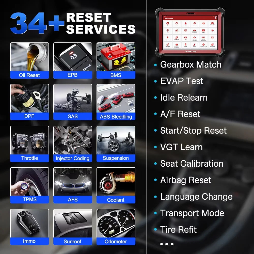 THINKCAR THINKTOOL PAD 10 OBD2 Automotive Scanner All System IMMO 34 Reset Bi-directional ECU Coding OBD 2 Car Diagnostic Tools