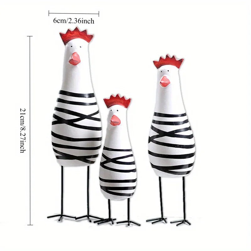 3 件装 Wooden Ornaments Wooden Crafts Carved Wooden Ornaments Chicken Family 3 件 Desktop Ornaments Indoor Decoration