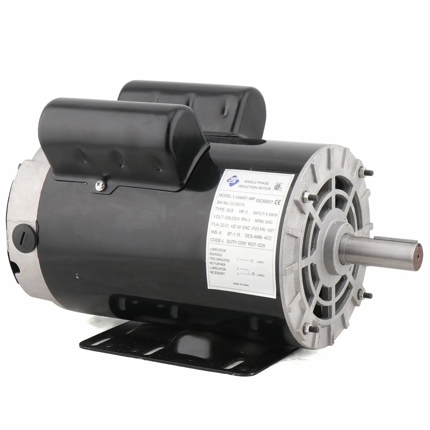 5 HP 3450 RPM Air Compressor 60 Hz Electric Motor 208-230 V Century 7/8'' Shaft