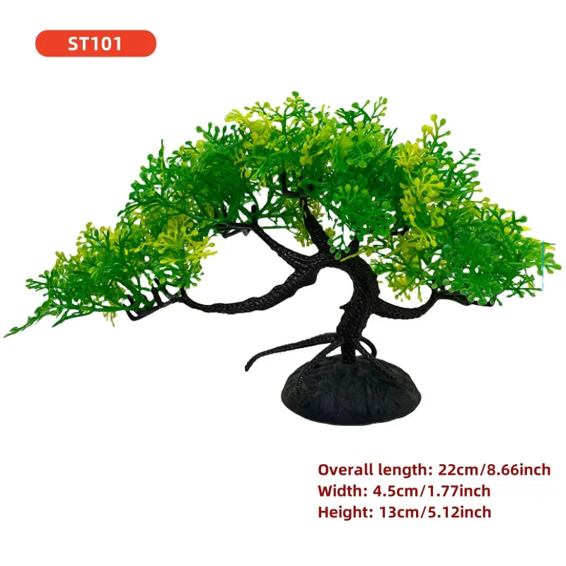 Aquarium Bonsai Tree Artificial Plant Fish Tank Decoration Freshwater Betta Goldfish Ornament