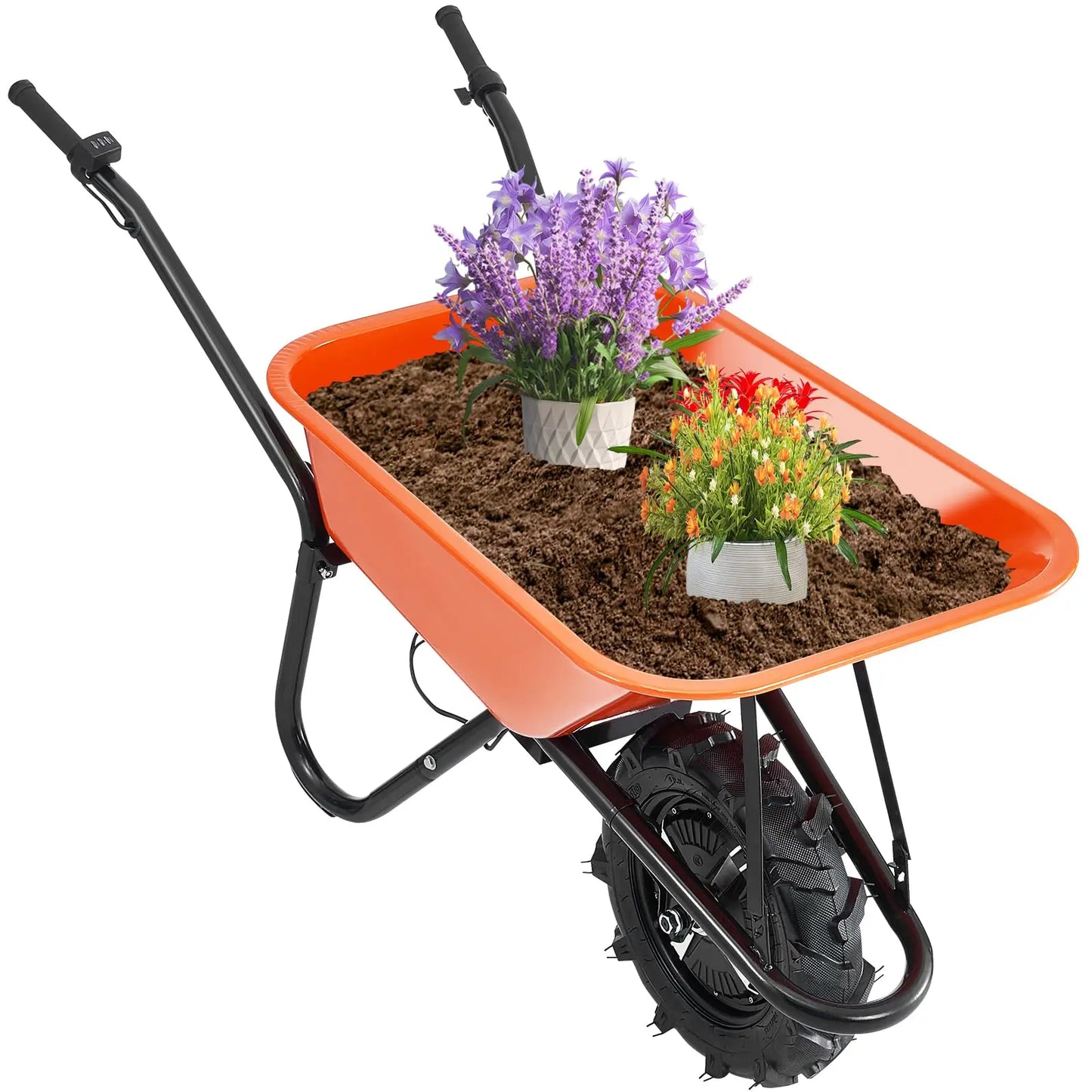 Electric unicycle, 500W power multifunctional garden truck dump truck, 330-pound capacity, courtyard cart, and lawn farm truck