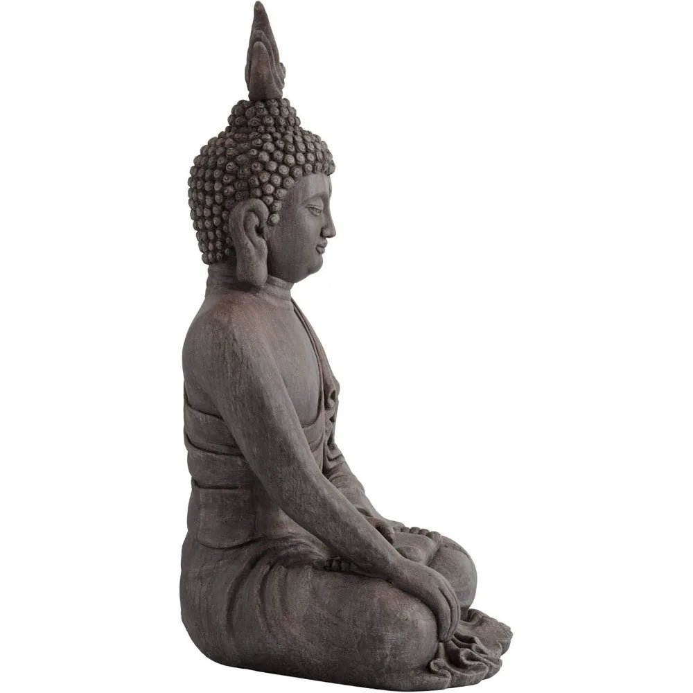 Large Tall Sitting Buddha Statue Sculpture Zen Asian Japanese Garden Decor Indoor Outdoor Front Porch Patio Yard Outside Home B
