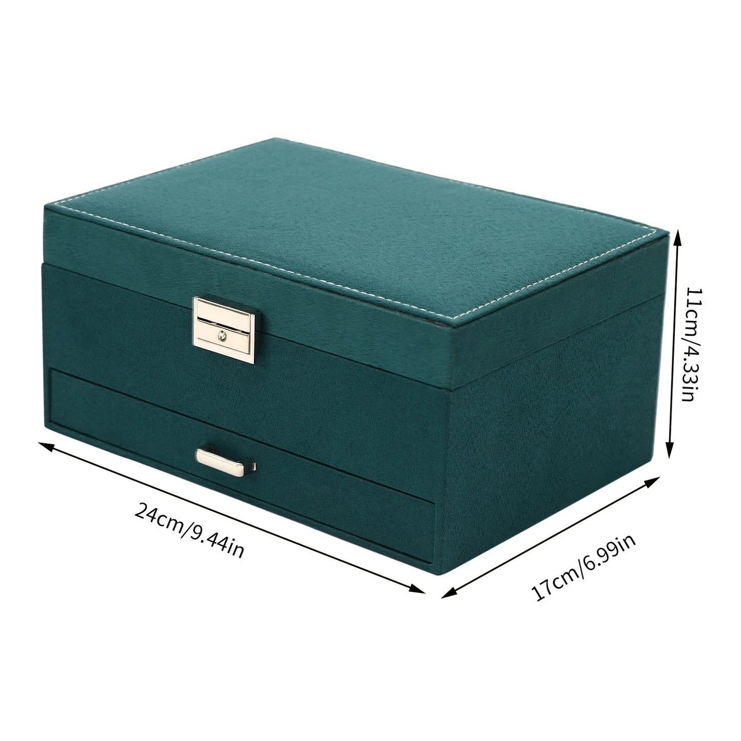 Jewellery Box Organiser, 3 Layers Jewelry Boxes for Women Girls, Large Jewelry Storage Case Drawer Cabinet Necklace Organizer