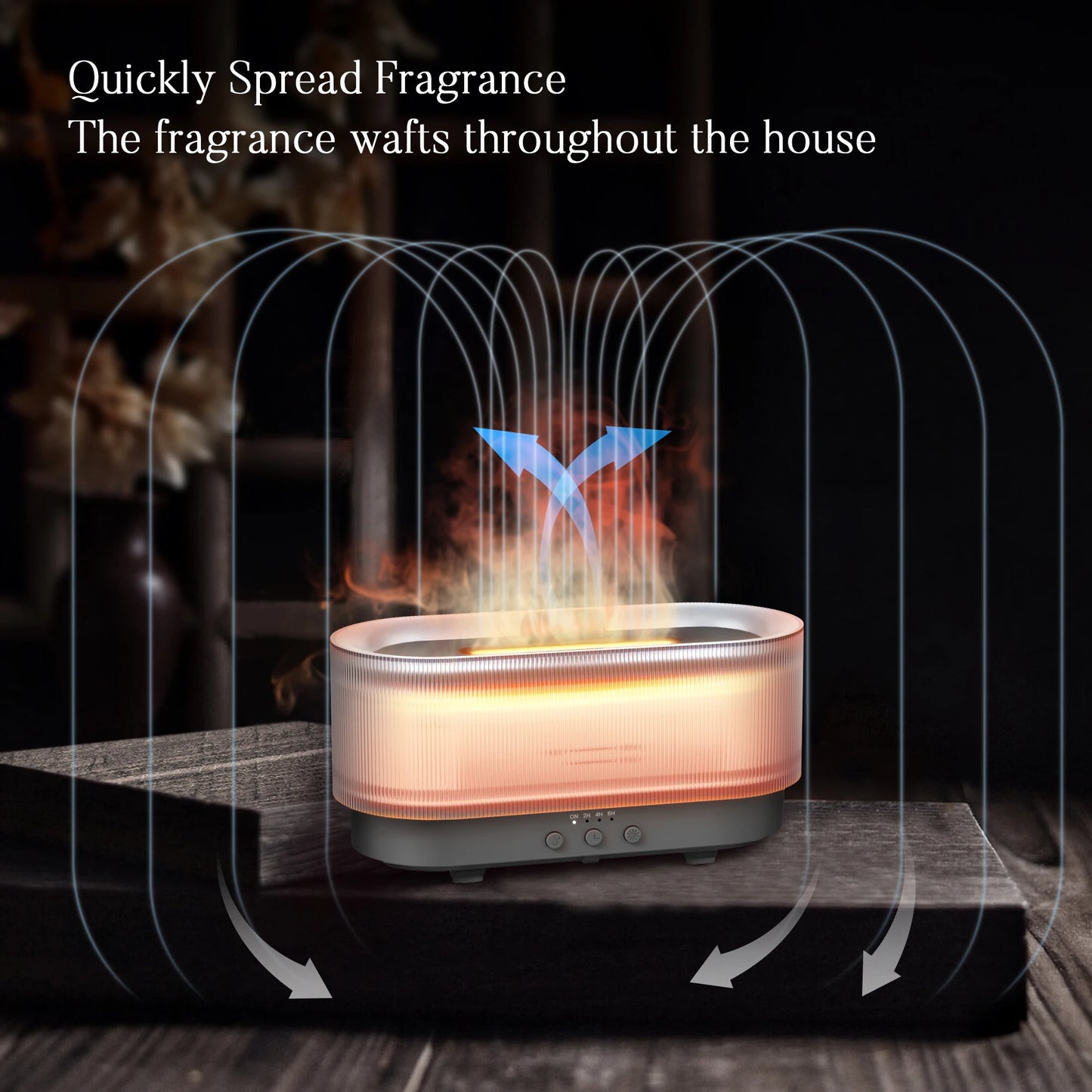 Sejoy Air Humidifier Small Size Ultrasonic Cool Mist Maker Aroma Diffuser LED Essential Oil Flame Lamp Home Appliance