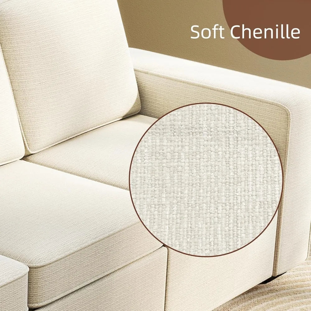 80" Modern Sofa Couch, Soft Chenille Sofas for Living Room Furniture,3 Seater Deep Seat Comfy Lounge Sofa