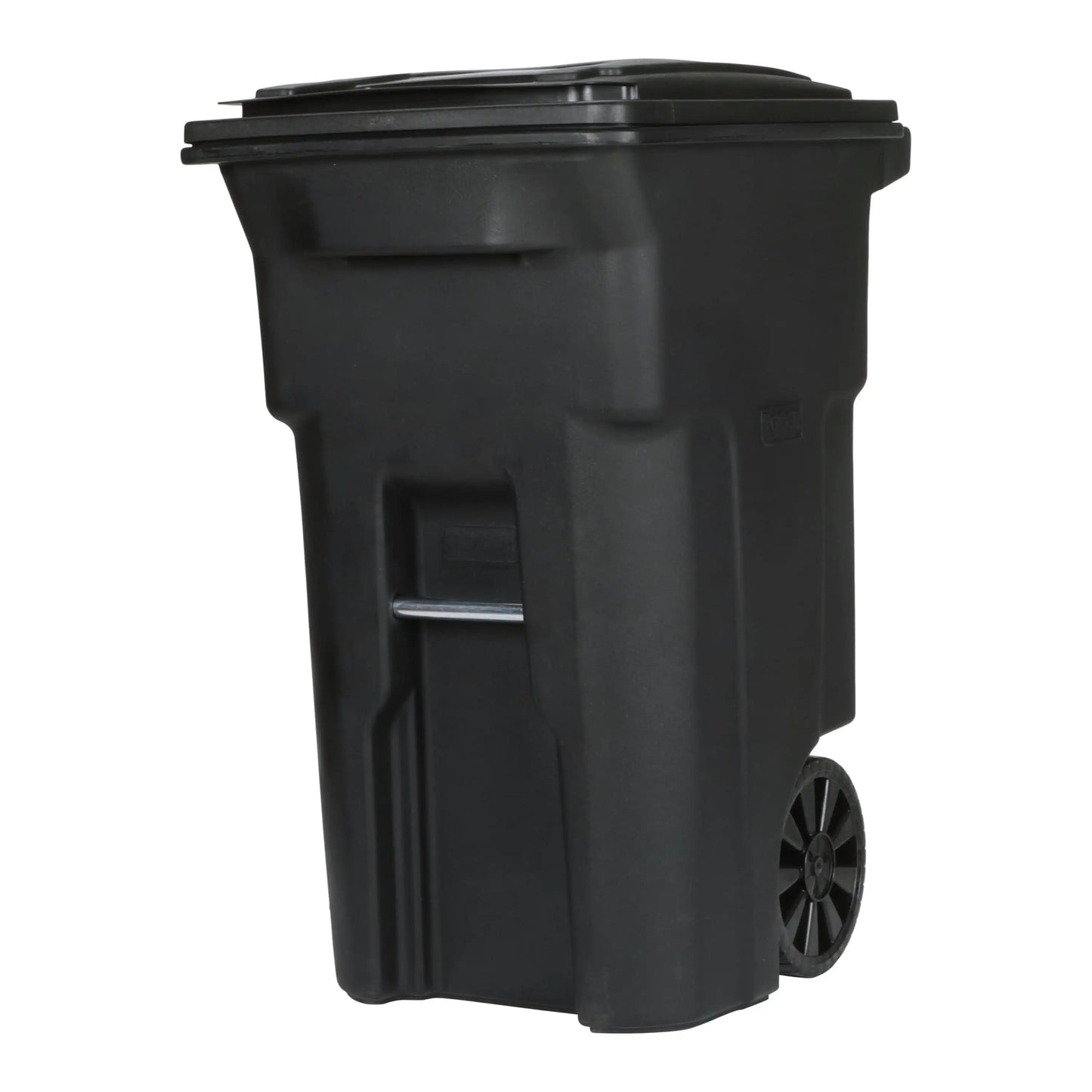 64 Gallon Black Trash Can with Wheels and Lid, Durable, Easy to Tilt and Roll