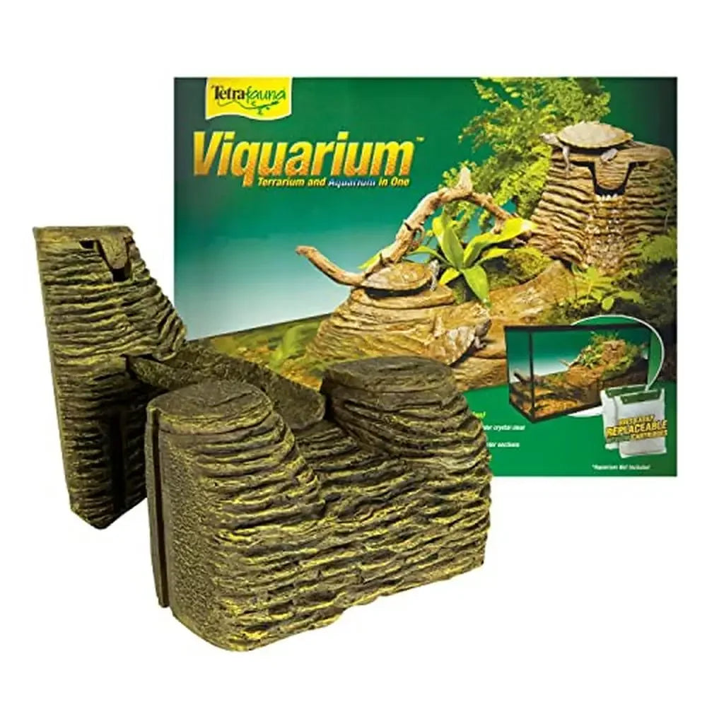 Fauna Viqaquarium All In One Terrarium Aquarium for Aquatic Reptiles Amphibians with Cascading Waterfall Basking Areas and Easy Climb