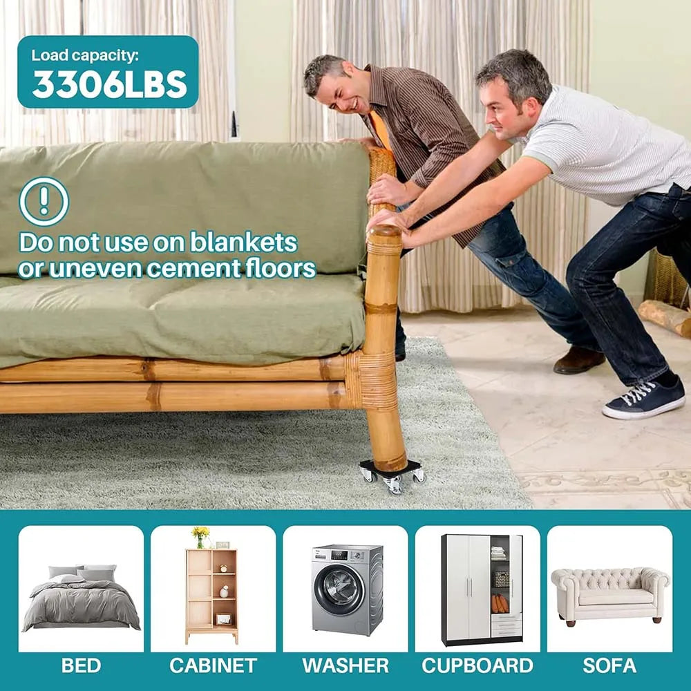 Upgrade Large Furniture Dolly, Furniture Movers With 5 360° Rotation Wheels And Brake, Maximum Load 3306LBS, Furniture Moving To