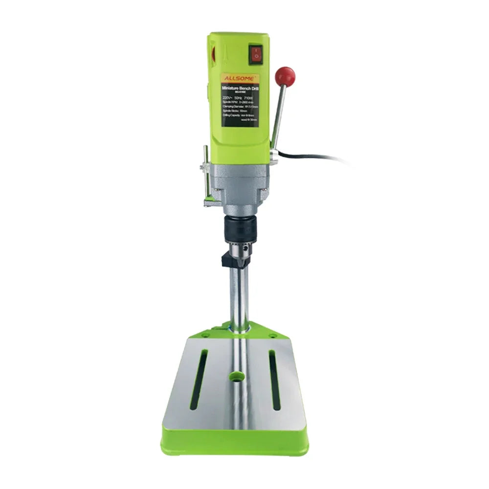 Allsome BG-5156E Bench Drill Press,Variable Speed Benchtop Drill Machine,6-Speed,Green 710W
