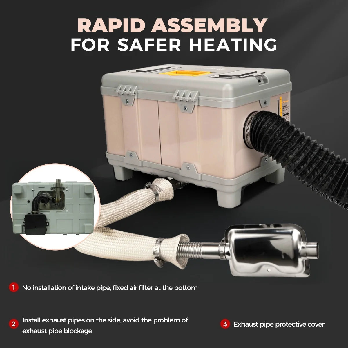 8KW Diesel Heater 12V Portable toolbox Diesel Parking Air Heater w/Bluetooth/Ventilation/Timing Function For Vehicles Outdoor RV