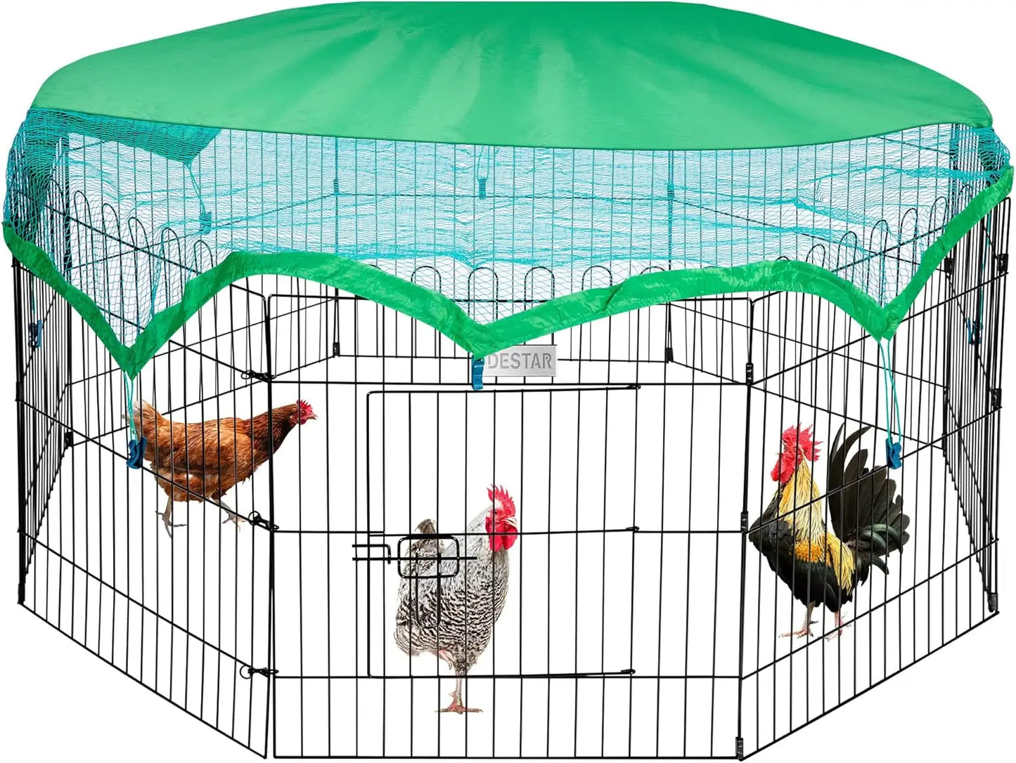 8 Panel Foldable Outdoor Backyard Metal Coop Chicken Cage Enclosure Duck Rabbit Cat Crate Playpen Exercise Pen with Weather