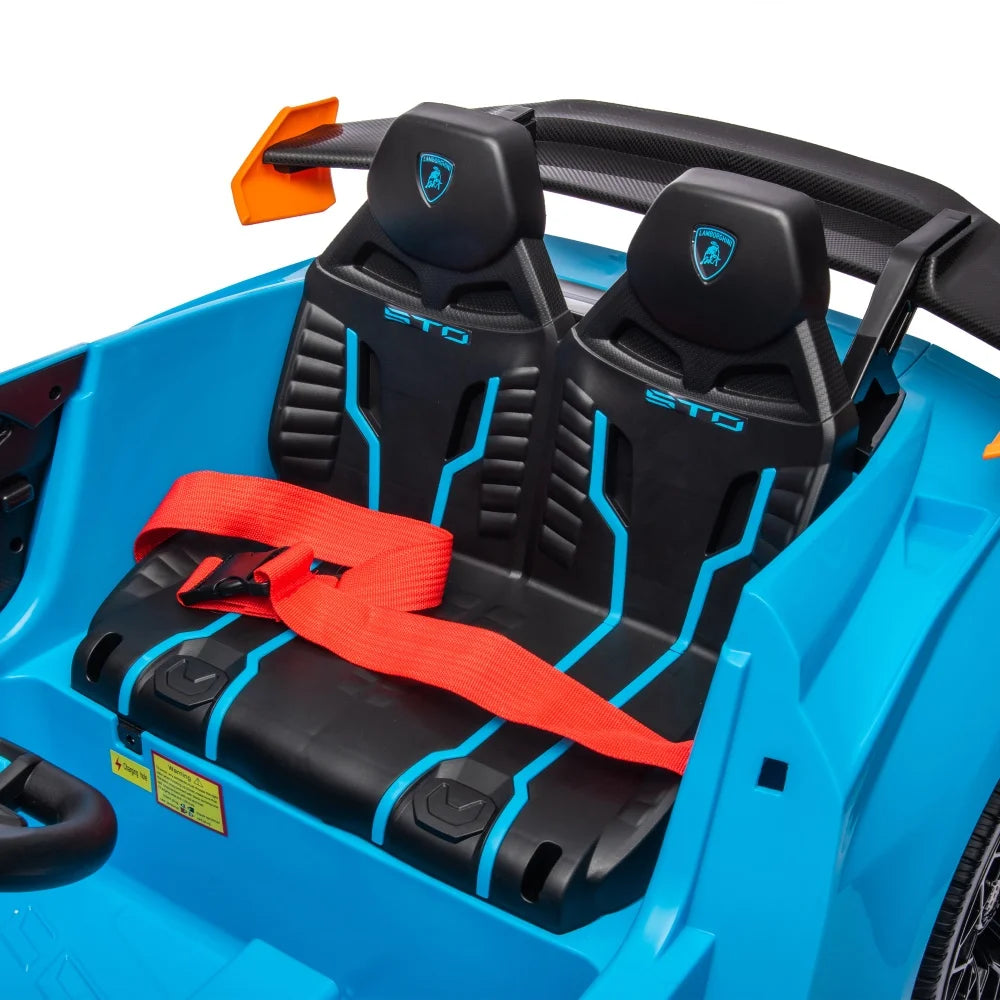 24V Kids Electric Ride On Drift Car Featuring 360 Degree Spin Drift Mode Blue Toy Cars For Aged 3 To 8 Outdoor Children Vehicle
