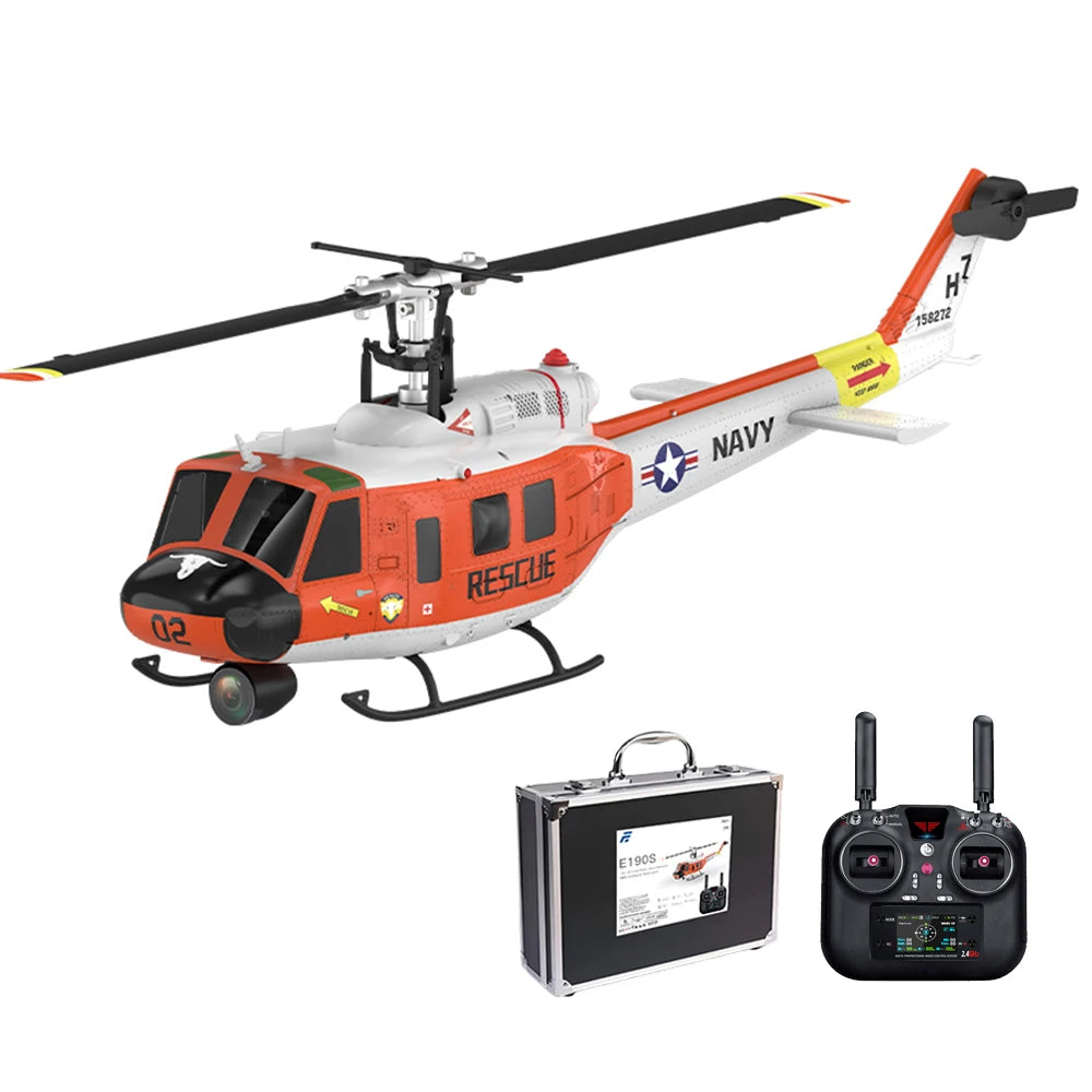 Eachine E190S UH-1 Huey 2.4G 9CH GPS Optical Flow Localization TOF LiDAR Altitude Hold 5.8G FPV Camera RC Helicopter RTF