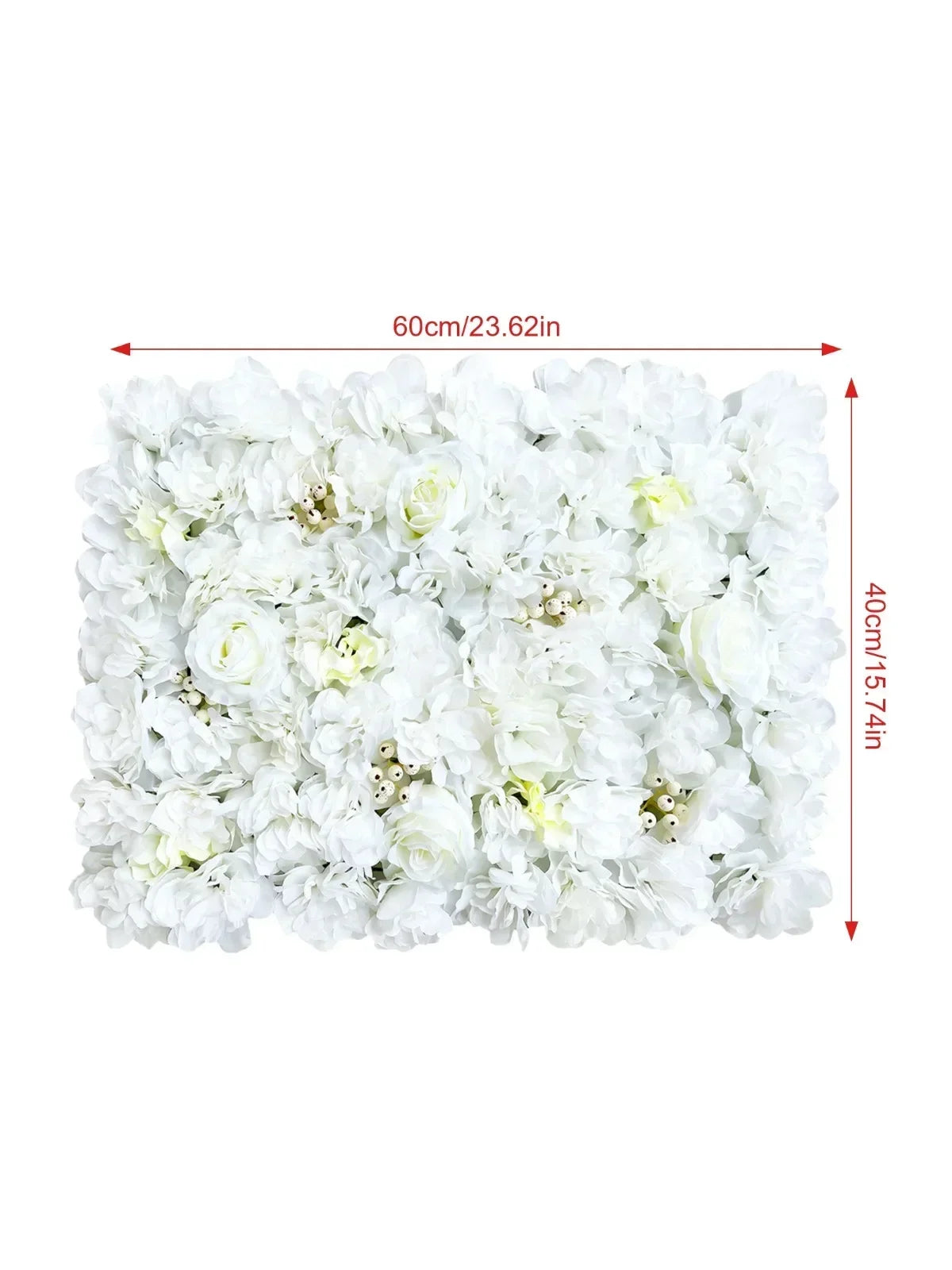12 Pcs Romantic Silk Rose Panels, Artificial Flower Wall for Wedding Decor,Background Decoration for Photography