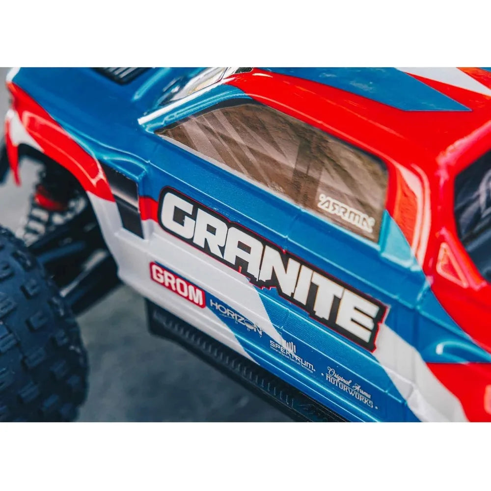 RC Truck 1/18 Granite GROM MEGA 380 Brushed 4X4 Monster Truck RTR with Battery & Charger, Blue, ARA2102T1