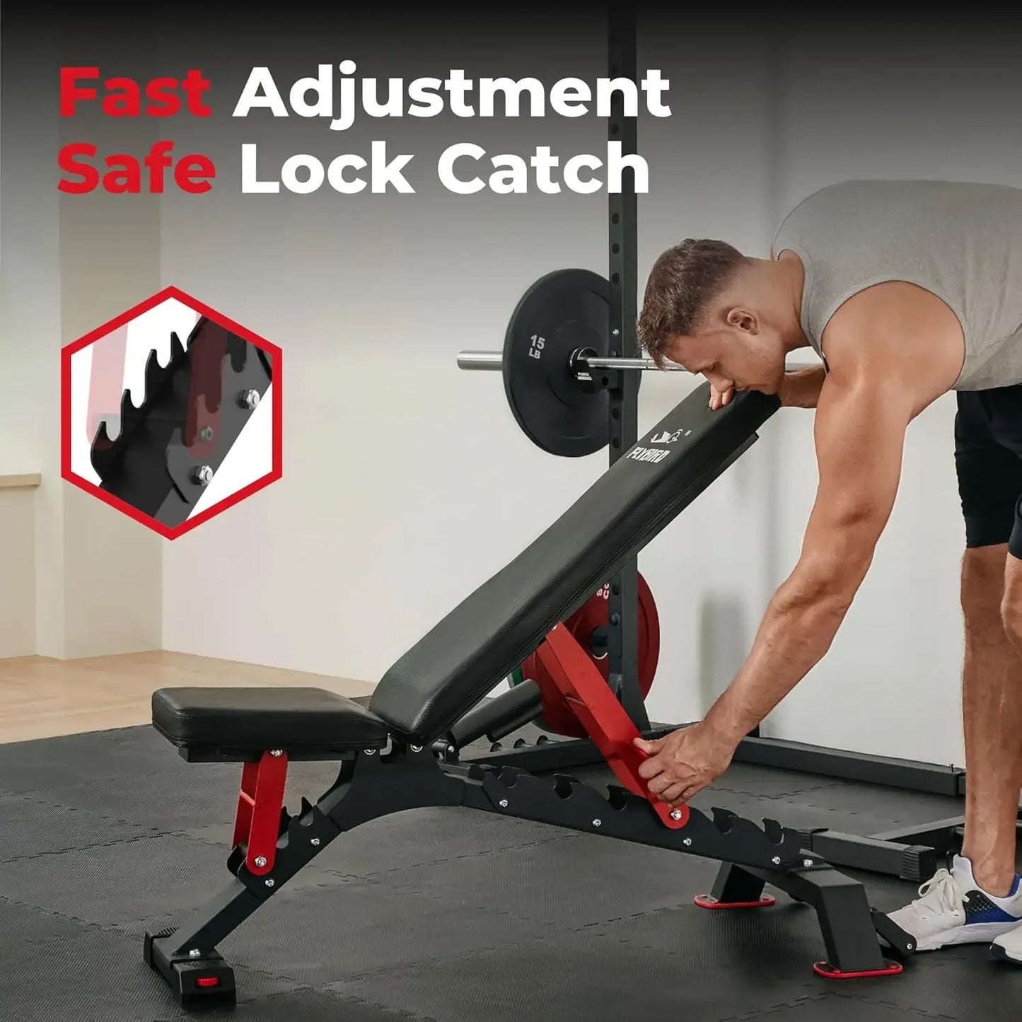 Weight Bench, 1200LBS Weight Capacity Strength Training Bench Heavy-duty Adjustable Workout Bench
