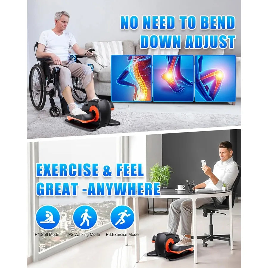 Under Desk Elliptical Machine Electric Ellipse Leg Exerciser as Seen on Tv for Seniors with 12 Adjustable Portable Quiet Ellipt