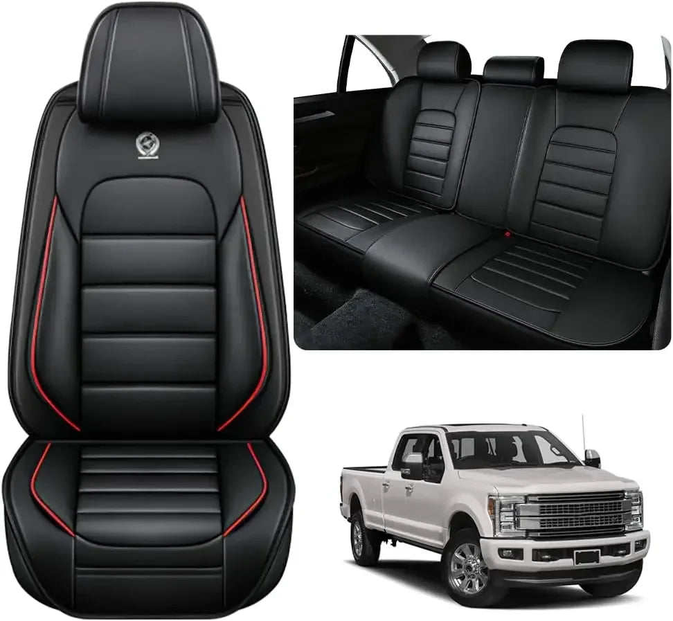 Seat Covers Fit for Toyota Tacoma 2006-2024, Waterproof Nappa Leather Full Coverage Truck Seat Cover, Muscle Sport Style Auto In